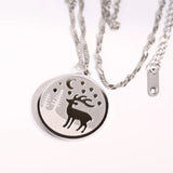 Multilayer Landscape Mountains Forest Deer Element Cl...