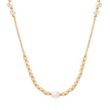 Stone Glass Bead Pearl Patchwork Beaded Necklace