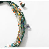 Bling Crystal Beads Braided Bracelet Multilayered Bangle Pulseras