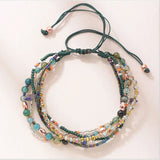 Bling Crystal Beads Braided Bracelet Multilayered Bangle Pulseras
