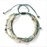 Bling Crystal Beads Braided Bracelet Multilayered Bangle Pulseras