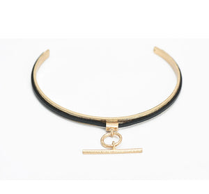 Punk Alloy Circle Bar Pendant Collar Choker