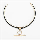 Punk Alloy Circle Bar Pendant Collar Choker