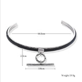 Punk Alloy Circle Bar Pendant Collar Choker