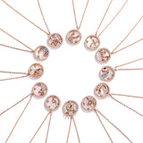 S925 Constellation Pendant Necklace, Zodiac Light Clavicle Shell Jewelry