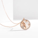 S925 Constellation Pendant Necklace, Zodiac Light Clavicle Shell Jewelry