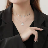 S925 Sterling Silver CZ Zircon Moon Necklace Pendant for Women