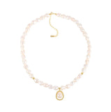 S925 Silver Baroque Pearl Necklace Choker for Women
