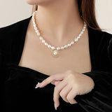 S925 Silver Baroque Pearl Necklace Choker for Women