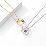 Sterling Silver Dream Planet Necklace Crystal Zircon Pendant