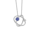Sterling Silver Dream Planet Necklace Crystal Zircon Pendant