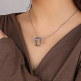 Sterling Silver Dream Planet Necklace Crystal Zircon Pendant