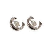Sterling Silver Baroque Pearl Stud & Hoop Earrings Set