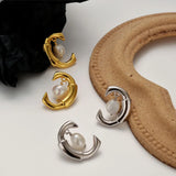 Sterling Silver Baroque Pearl Stud & Hoop Earrings Set