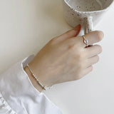 S925 Sterling Silver Stretch Bracelets Adjustable Bead Bangles