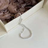 S925 Sterling Silver Stretch Bracelets Adjustable Bead Bangles
