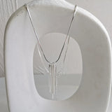 S925 Sterling Silver Tassel Clavicle Chain Necklace Jewelry