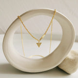 S925 Silver Frosted Triangle Clavicle Chain Necklace