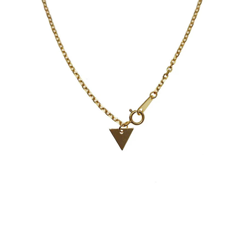 S925 Silver Frosted Triangle Clavicle Chain Necklace