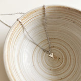S925 Silver Frosted Triangle Clavicle Chain Necklace