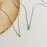 S925 Silver Frosted Triangle Clavicle Chain Necklace