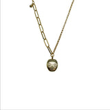 S925 Sterling Silver Girl Portrait Necklace Minimalist Clavicle Chain
