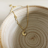 S925 Sterling Silver Girl Portrait Necklace Minimalist Clavicle Chain