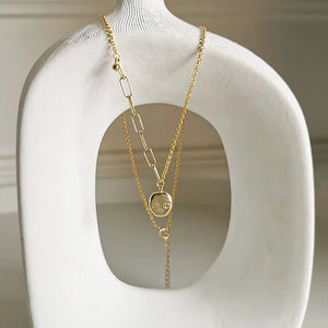 S925 Sterling Silver Girl Portrait Necklace Minimalist Clavicle Chain
