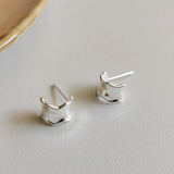 S925 Sterling Silver Irregular Curve Lace Niche Stud Earrings