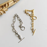 925 Silver Light Cross Glossy OT Buckle Bracelet Chain Bangle