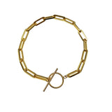 925 Silver Light Cross Glossy OT Buckle Bracelet Chain Bangle