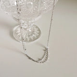 S925 Sterling Silver Double Layer Necklace Wild Clavicle Chain Jewelry
