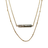 S925 Silver Double Layered Necklace Baroque Pearl Clavicle Chain