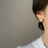 S925 Sterling Silver Fold Stud Earrings - Elegant Jewelry
