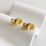 S925 Sterling Silver Fold Stud Earrings - Elegant Jewelry
