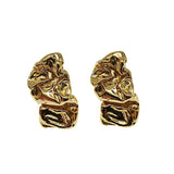 S925 Sterling Silver Fold Stud Earrings - Elegant Jewelry