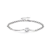 S925 Silver Smile Bracelet Lucky Wrap Jewelry