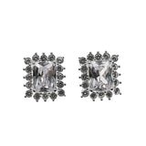 S925 Silver Zircon Stud Earrings French Style Jewelry