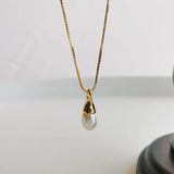S925 Silver Baroque Pearl Necklace Clavicle Chain Jewelry