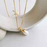 S925 Silver Baroque Pearl Necklace Clavicle Chain Jewelry