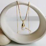 S925 Silver Baroque Pearl Necklace Clavicle Chain Jewelry