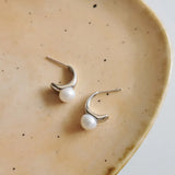S925 Sterling Silver Retro Pearl Earrings French Stud Earrings