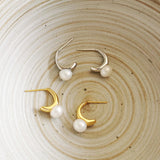 S925 Sterling Silver Retro Pearl Earrings French Stud Earrings