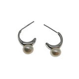 S925 Sterling Silver Retro Pearl Earrings French Stud Earrings