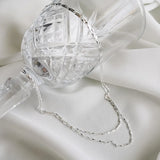 S925 Sparkling Collarbone Chain Necklace Double Layer Melon Seed Necklace