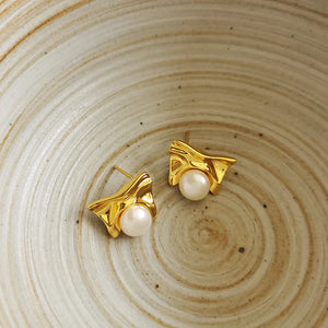Sterling Silver Baroque Pearl Stud Earrings