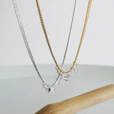 S925 Sterling Silver Zircon Clavicle Chain Necklace