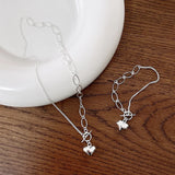 925 Sterling Silver Love Heart Bracelet Bangle Coins Chain Bracelet