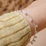 S925 Silver Ball Wrap Bracelet Thin Line Chain Jewelry