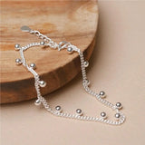 S925 Silver Ball Wrap Bracelet Thin Line Chain Jewelry